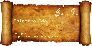 Csirszka Ida névjegykártya
